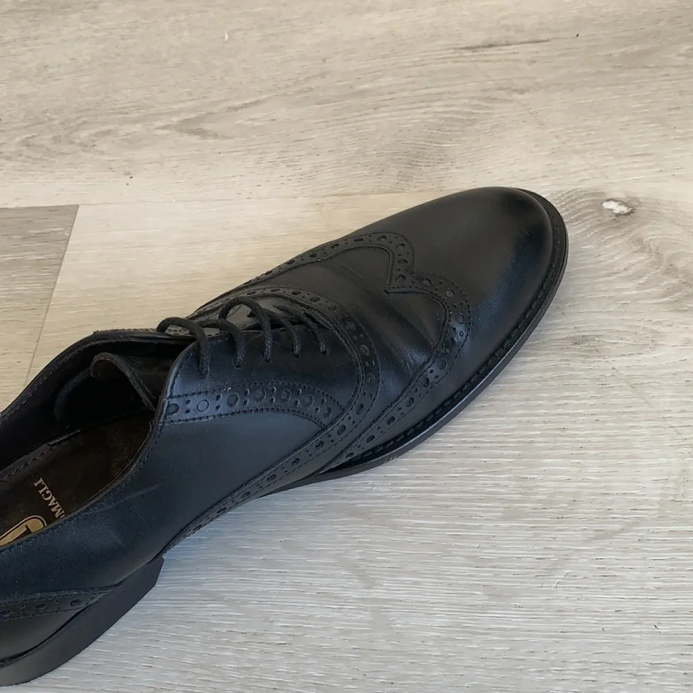 Bruno Magli Black Wingtip Alvar Shoes leather‎